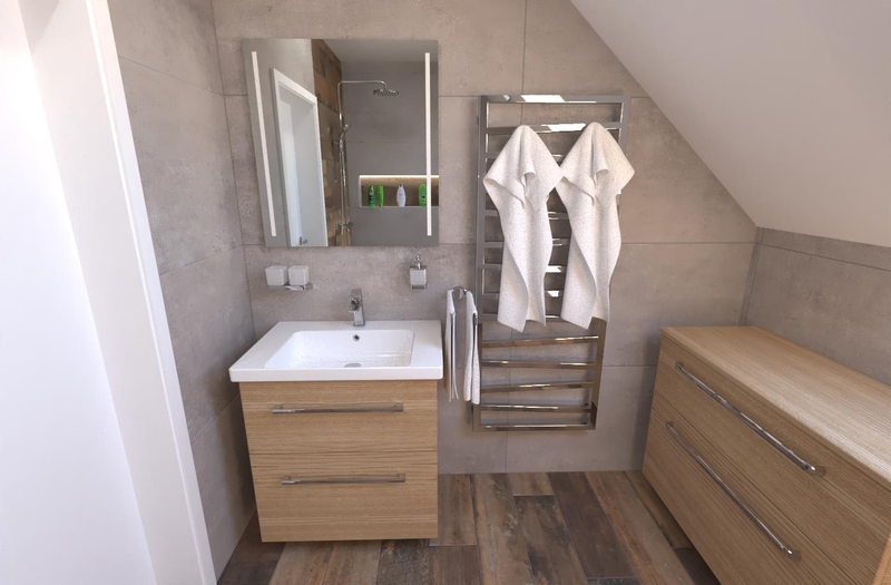 dispozice malé koupelny